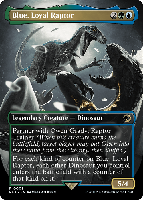 Blue, Loyal Raptor (Borderless) (REX-008) - Jurassic World Collection