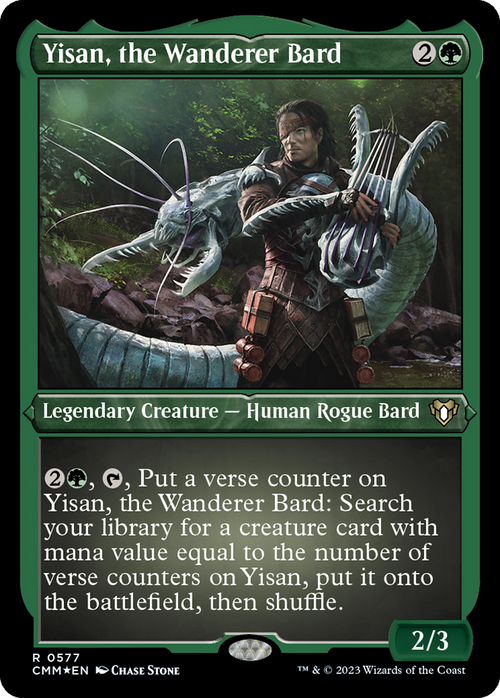 Yisan, the Wanderer Bard (Foil Etched) (CMM-577) - Commander Masters Foil