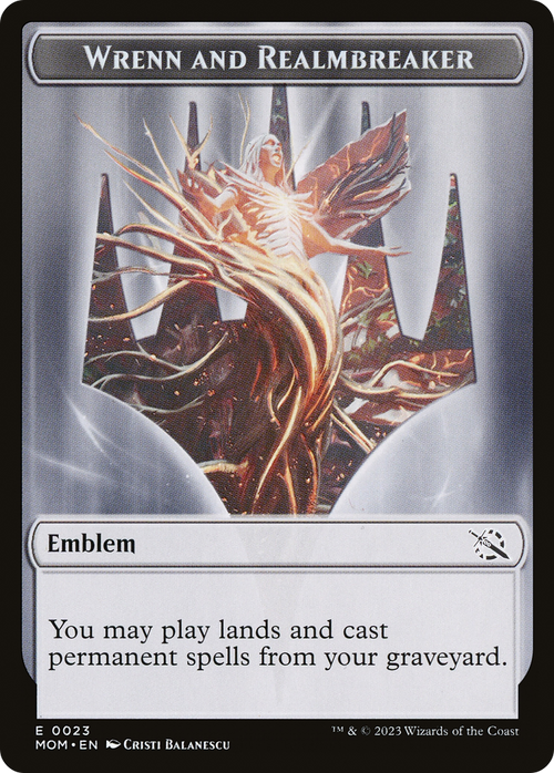 Wrenn and Realmbreaker Emblem (TMOM-023) - March of the Machine Tokens Foil