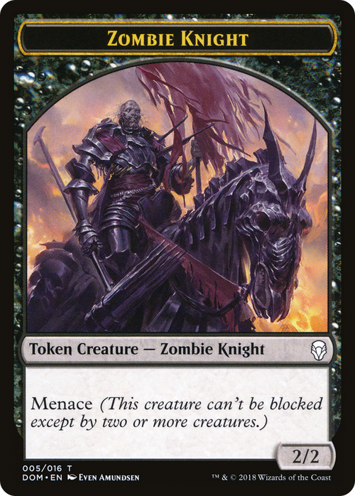 Zombie Knight Token (DOM-005) - Dominaria Tokens