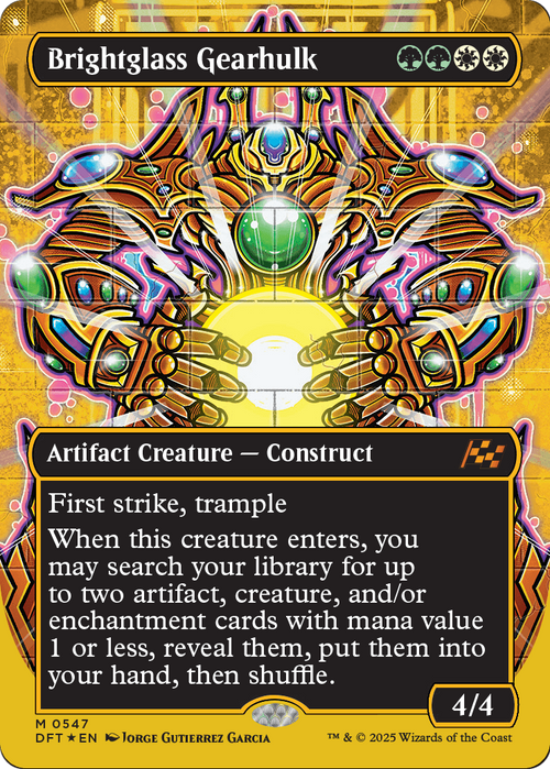Brightglass Gearhulk (Borderless) (First-Place Foil) (DFT-547) - Aetherdrift Foil