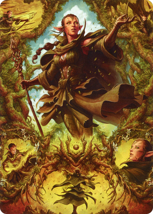 Nissa of Shadowed Boughs // Nissa of Shadowed Boughs (AZNR-006) - Zendikar Rising Art Series (Borderless)