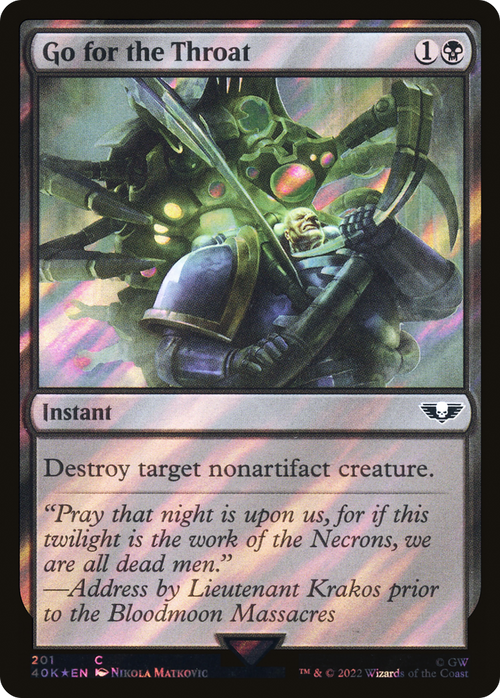 Go for the Throat (Surge Foil) (40K-201) - Warhammer 40,000 Commander Foil