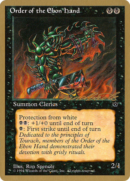 Order of the Ebon Hand (Spencer) - 1996 Leon Lindback (FEM) (WCD-) - Pro Tour Collector Set