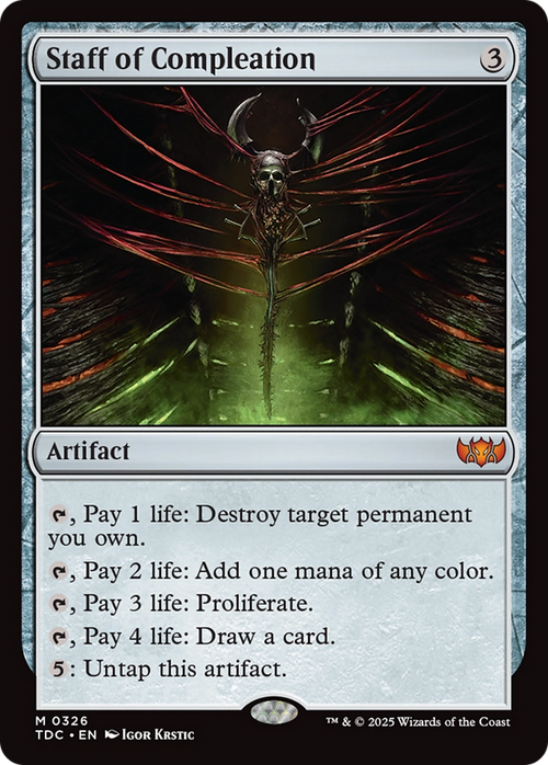 Staff of Compleation (TDC-326) - Commander: Tarkir: Dragonstorm