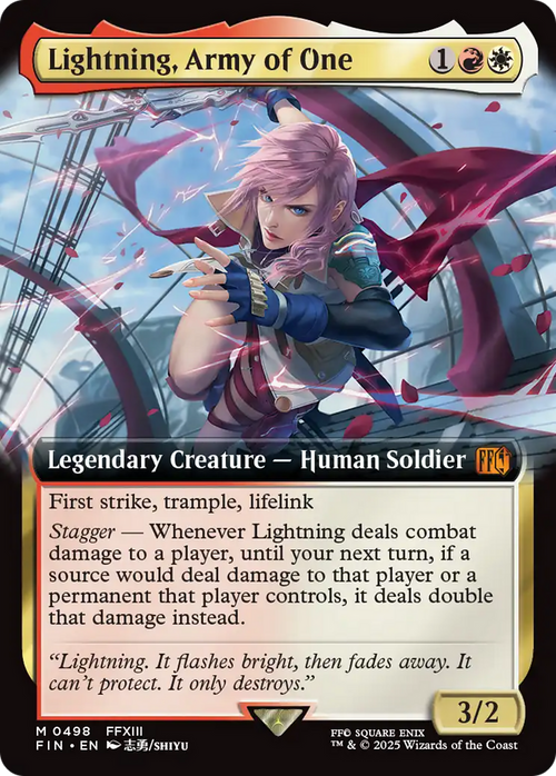 Lightning, Army of One (Extended Art) (FIN-498) - FINAL FANTASY: (Extended Art) Foil