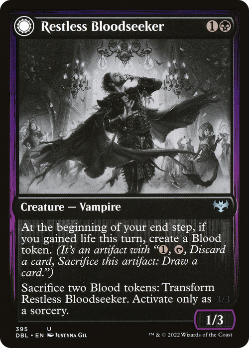 Restless Bloodseeker (DBL-395) - Innistrad: Double Feature: (Double Faced Transform) Foil