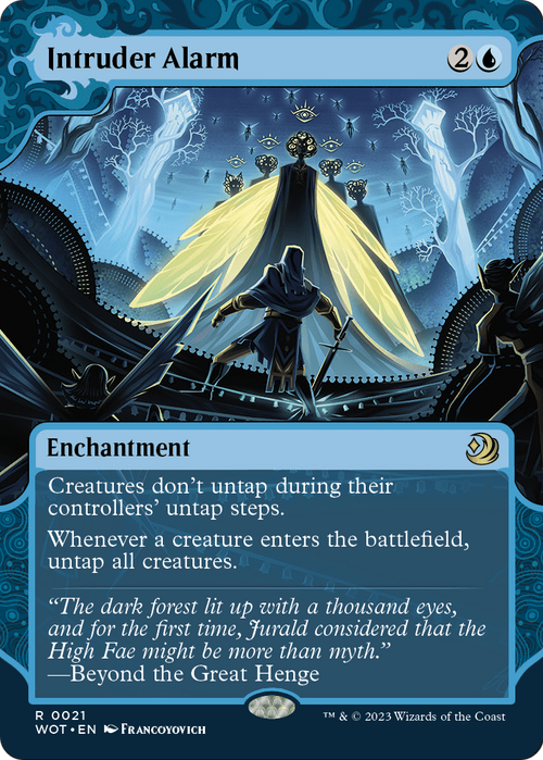 Intruder Alarm (WOT-021) - Wilds of Eldraine: Enchanting Tales: (Showcase) (Borderless) Foil