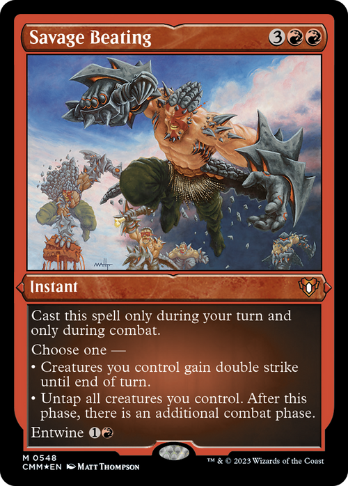 Savage Beating (Foil Etched) (CMM-548) - Commander Masters Foil