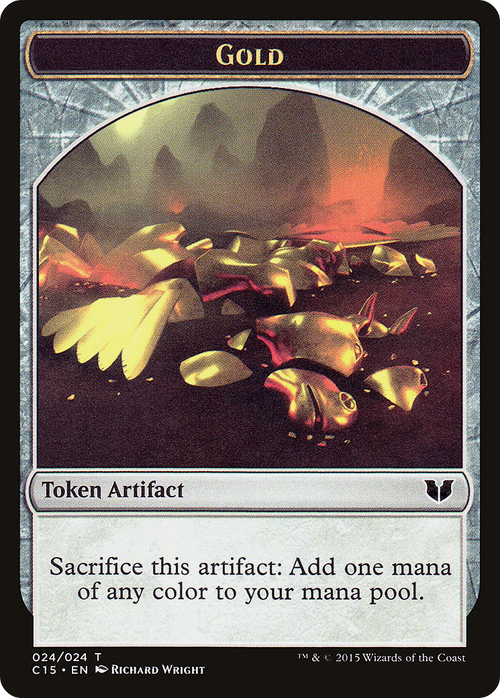 Gold // Knight (Vigilance) Double-Sided Token (C15-024) - Commander 2015 Tokens