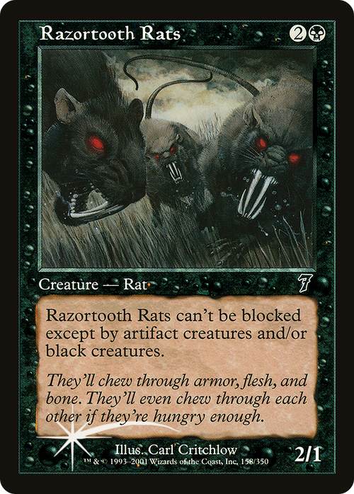 Razortooth Rats (7ED-158) - 7th Edition Foil