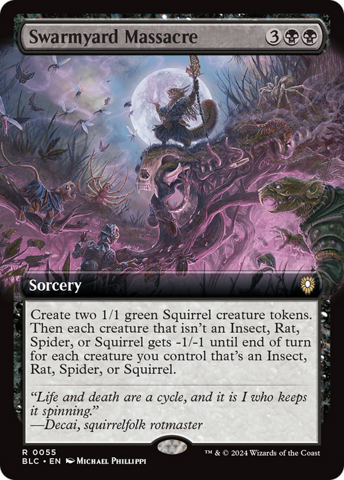 Swarmyard Massacre (Extended Art) (BLC-055) - Bloomburrow Commander: (Extended Art)