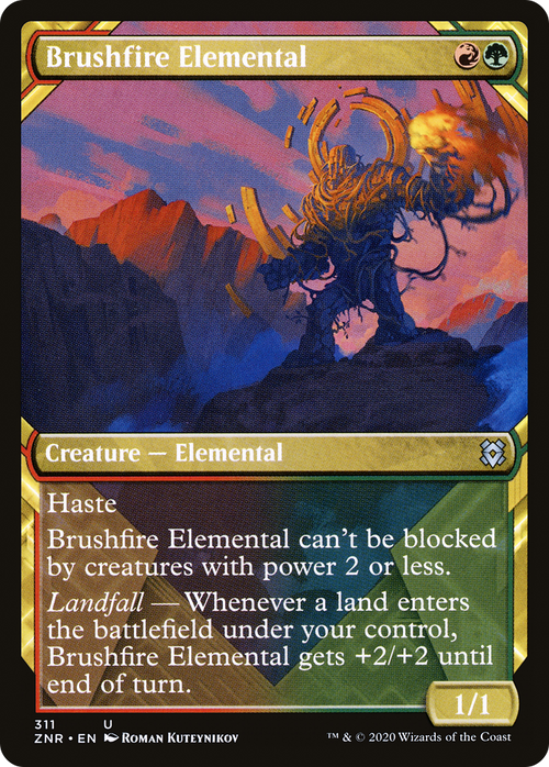 Brushfire Elemental (Showcase) (ZNR-311) - Zendikar Rising: (Showcase) Foil