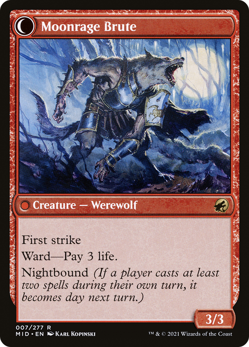 Brutal Cathar (MID-007) - Innistrad: Midnight Hunt: (Double Faced Transform) Foil