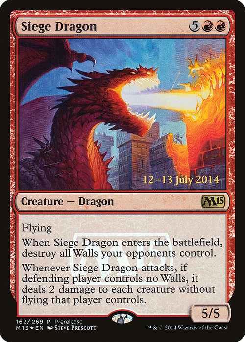 Siege Dragon (PRE-162) - Magic 2015 Promos Foil