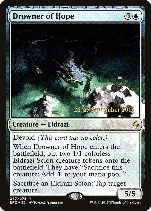 Drowner of Hope (PRE-57S) - Battle for Zendikar Promos: (devoid) Foil