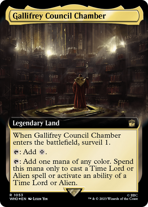 Gallifrey Council Chamber (Extended Art) (Surge Foil) (WHO-1053) - Doctor Who: (Extended Art) Foil