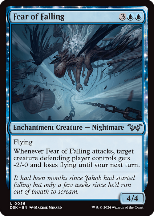 Fear of Falling (DSK-056) - Duskmourn: House of Horror: (enchantment) Foil