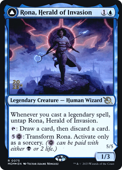 Rona, Herald of Invasion (PRE-075) - March of the Machine Promos Foil