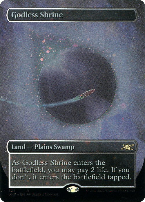 Godless Shrine (Borderless) (Galaxy Foil) (UNF-533) - Unfinity Foil