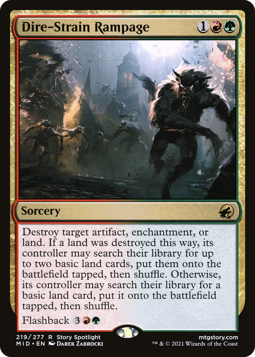 Dire-Strain Rampage (MID-219) - Innistrad: Midnight Hunt Foil