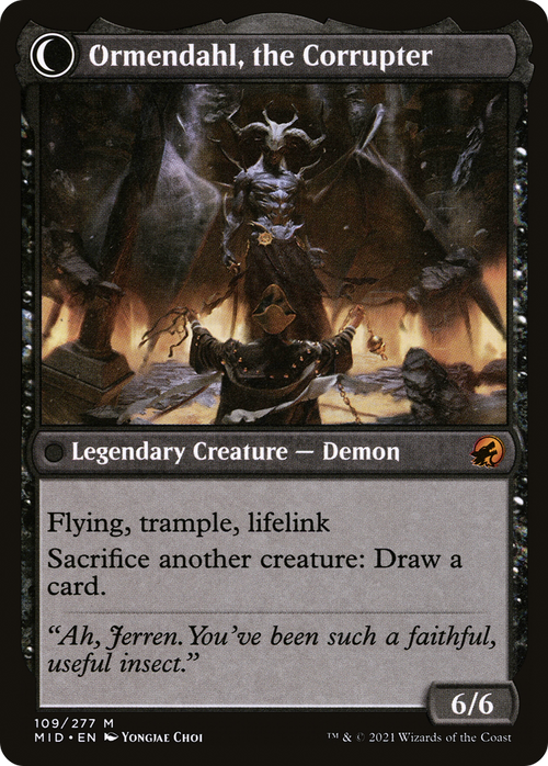 Jerren, Corrupted Bishop (MID-109) - Innistrad: Midnight Hunt: (Double Faced Transform) Foil
