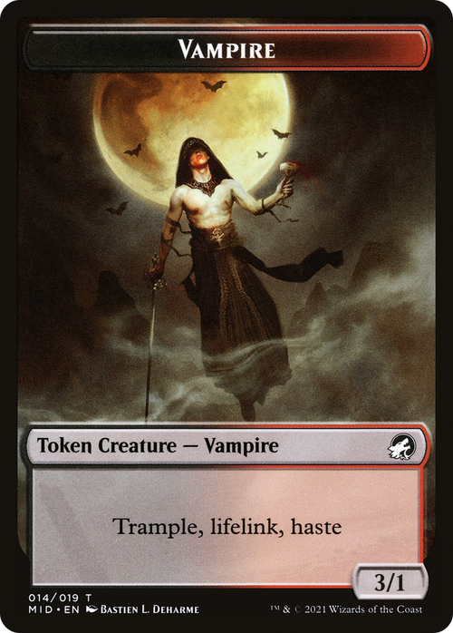 Vampire (TMID-014) - Innistrad: Midnight Hunt Tokens Foil