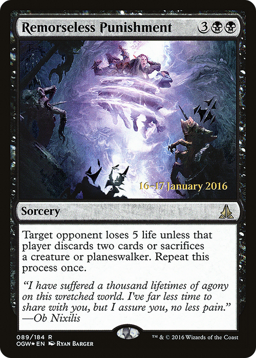 Remorseless Punishment (PRE-89S) - Oath of the Gatewatch Promos Foil