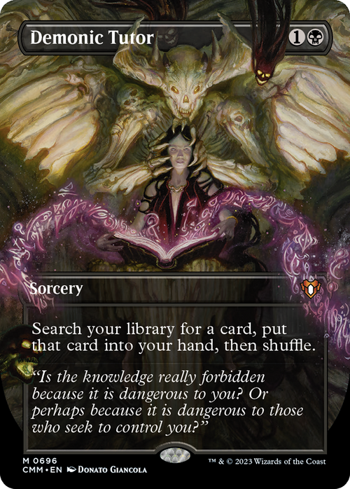 Demonic Tutor (Borderless) (CMM-696) - Commander Masters