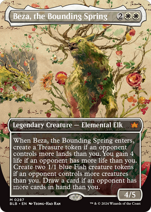 Beza, the Bounding Spring (Borderless) (BLB-287) - Bloomburrow: (Showcase)