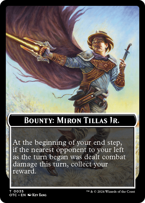 Bounty: Miron Tillas Jr. // Wanted! (TOTC-035) - Outlaws of Thunder Junction Commander Tokens