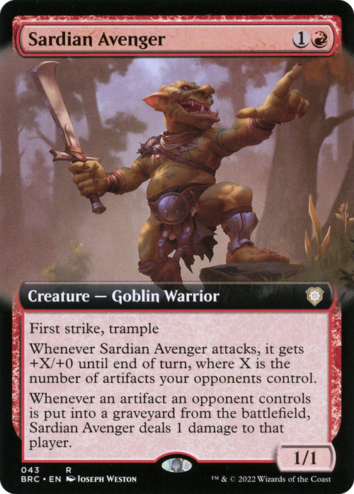 Sardian Avenger (Extended Art) (BRC-043) - The Brothers' War Commander: (Extended Art) Foil