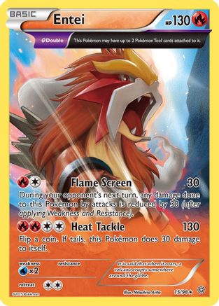 Entei (15) (15) 015  - Reverse Holofoil XY  Ancient Origins - Holo Rare
