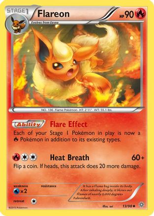 Flareon 013  - Reverse Holofoil XY  Ancient Origins - Uncommon