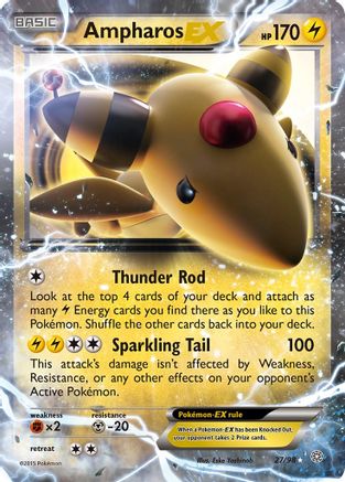 Ampharos EX 027  - Holofoil XY  Ancient Origins - Ultra Rare