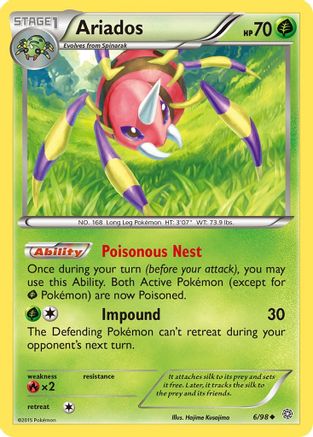 Ariados 006  - Reverse Holofoil XY  Ancient Origins - Uncommon