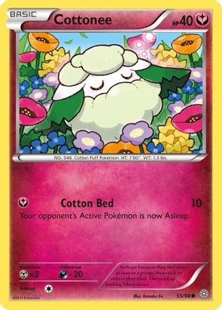 Cottonee 055  - Reverse Holofoil XY  Ancient Origins - Common