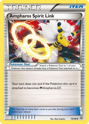 Ampharos Spirit Link 070  - Reverse Holofoil XY  Ancient Origins - Uncommon
