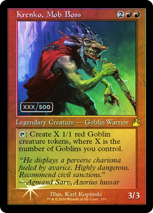 Krenko, Mob Boss (Retro Frame) (Serial Numbered) (RVR-335) - Ravnica Remastered Foil