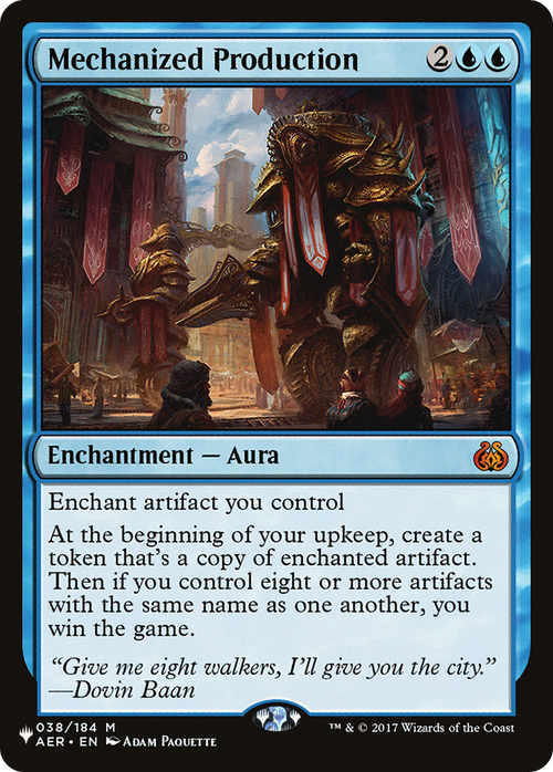 Mechanized Production (LIST-038/184) - The List