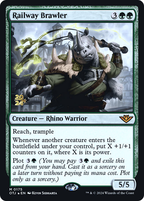Railway Brawler (PRE-175) - Outlaws of Thunder Junction Promos Foil