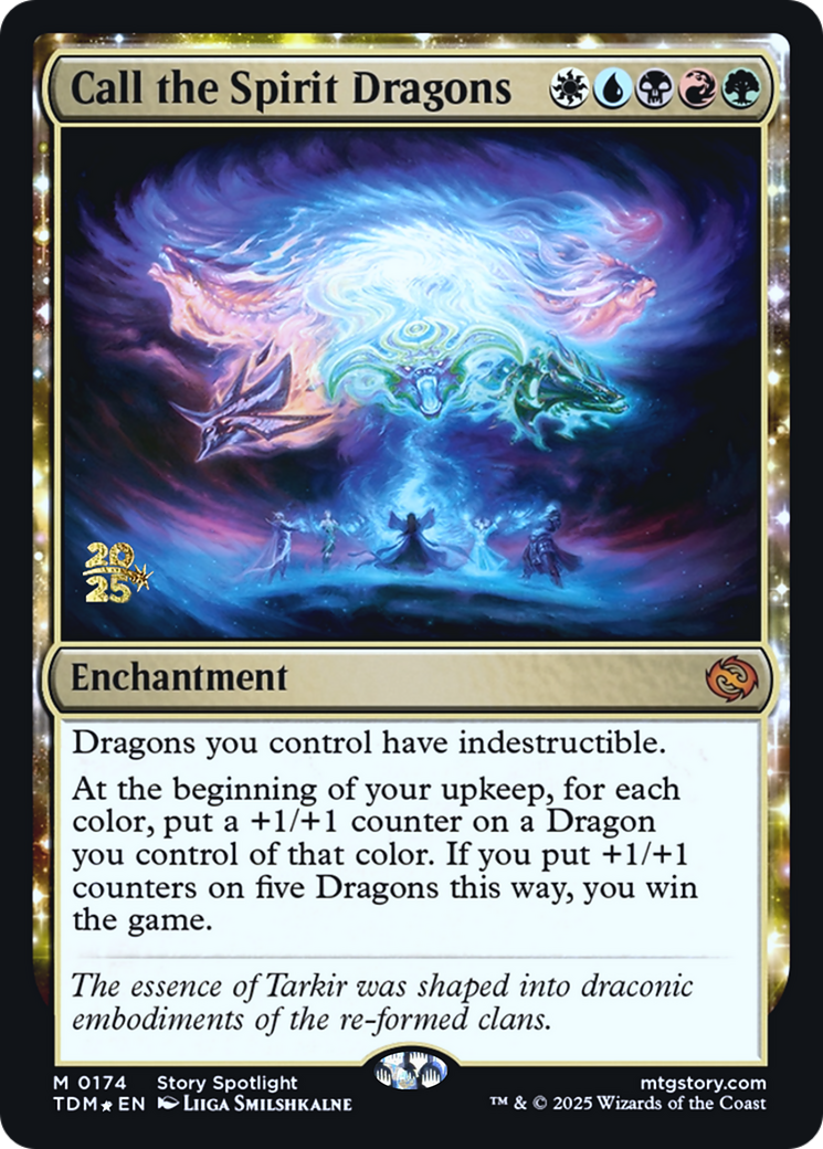 Call the Spirit Dragons (PRE-174S) - Prerelease Cards: (enchantment) Foil
