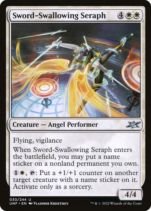 Sword-Swallowing Seraph (UNF-030) - Unfinity Foil