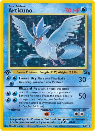 Articuno (2) (2) 002  - 1st Edition Holofoil Fossil - Holo Rare