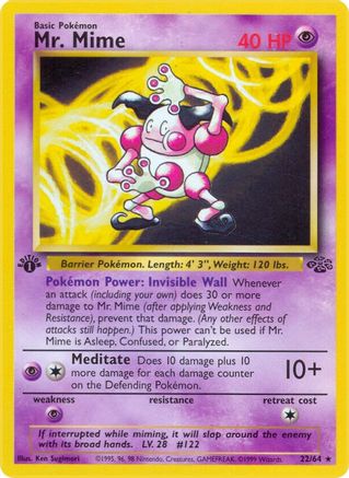 Mr. Mime (22) (22) 022/64  - 1st Edition Jungle - Rare