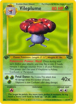 Vileplume (31) (31) 031/64  - 1st Edition Jungle - Rare