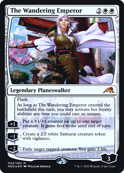 The Wandering Emperor (PRE-042) - Kamigawa: Neon Dynasty Promos Foil