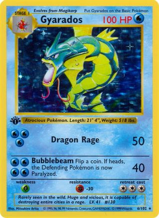 Gyarados  - 1st Edition Holofoil Base Set Shadowless - Holo Rare
