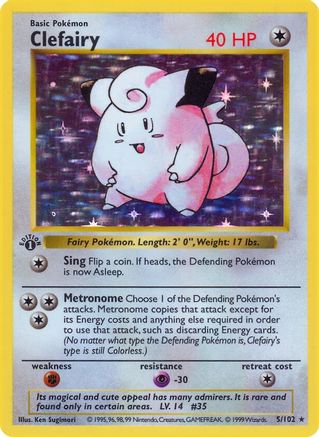 Clefairy  - 1st Edition Holofoil Base Set Shadowless - Holo Rare
