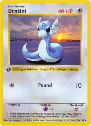 Dratini 026  - 1st Edition Base Set Shadowless - Uncommon